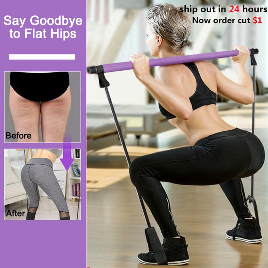 Pilates Bar Stick Yoga Pull Rods Pull Rope Yoga Resistance Band Sport Training Elastic Bands Crossfit Home Gym Fitness Equipment