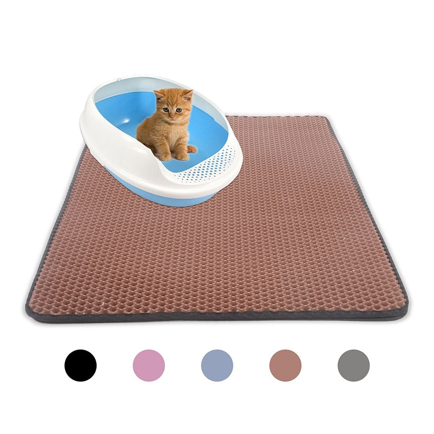 Pet Cat Litter Mat Cat Toilet EVA Double Layer Waterproof Non-slip House Washable Cat Bowls blanket Cats Bed Clean Accessories