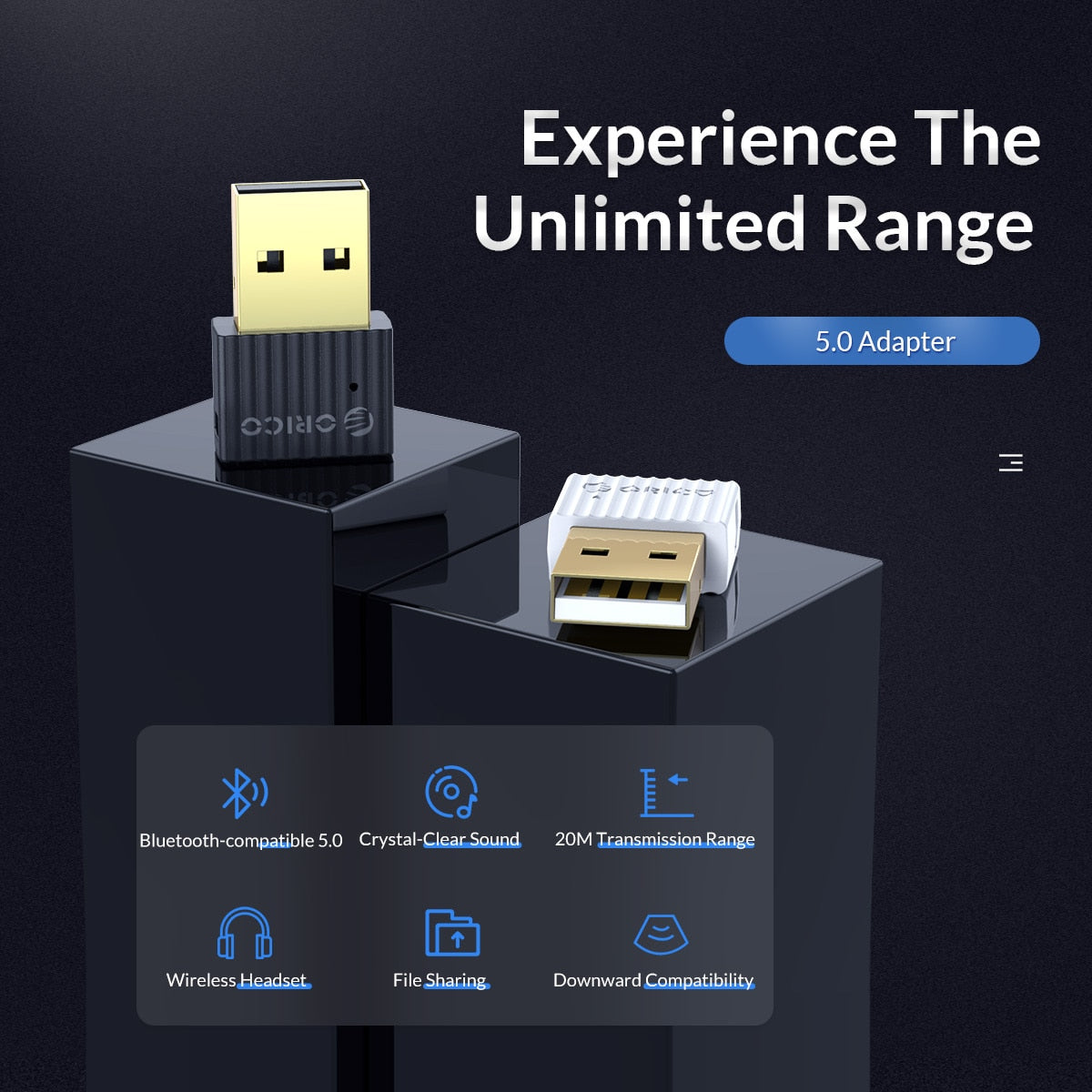 ORICO USB Bluetooth-Compatible Dongle Adapter 5.0 4.0 for Computer Speaker Mouse Wireless Music Audio Receiver Transmitter