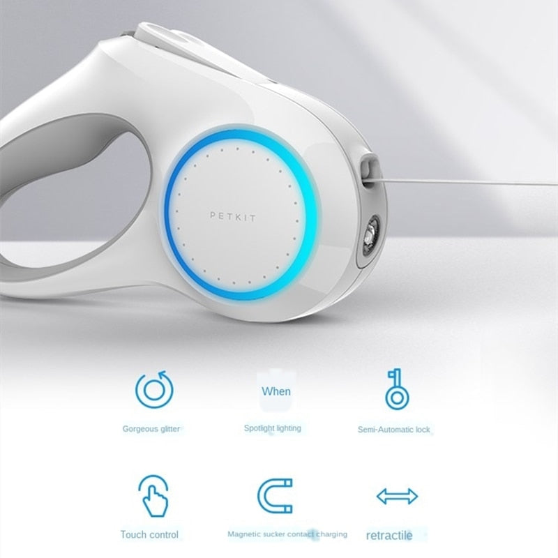 Xiaomi PETKIT Automatic Telescopic Dog Leash Dog Chain Small Medium Dog Leads 4.5m Headlamp Retractable Glow Dark Dog Supplies