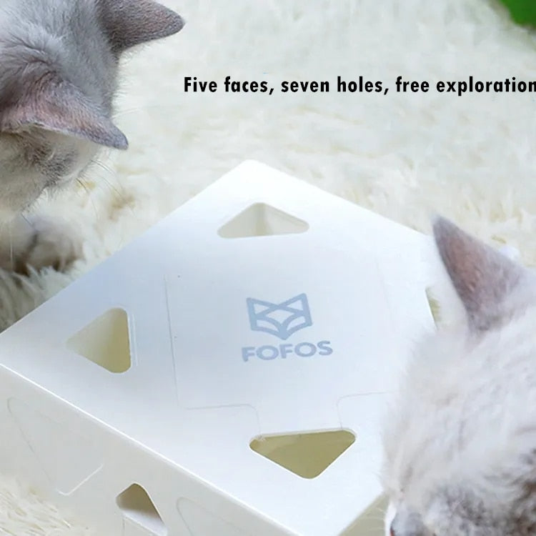 Cat Hunt Toy Electric Cat Toy Sqaure Magic Box Smart Teasing Cat Stick Crazy Game Interactive Cat Feather Toy Cat Catching Mouse