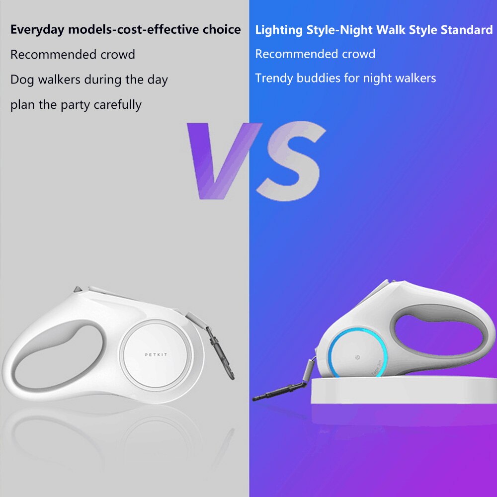 Xiaomi Dog Leash Lead Petkit Automatic Walking Rope Youpin Retractable LED Night Light Small Medium Large Pet Dogs Accessories