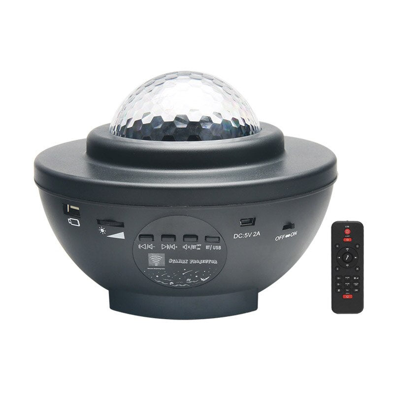 LED Galaxy Projector Night Light Star Starry Night Lamp Ocean Wave Projector With Music Bluetooth Speaker Remote Control Lamp