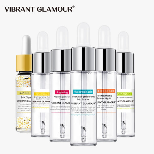VIBRANT GLAMOUR Serum Set Hyaluronic Acid Collagen Peptides Face Serum Anti-wrinkle Shrink Pore Anti-Acne Moisturizing Skin Care
