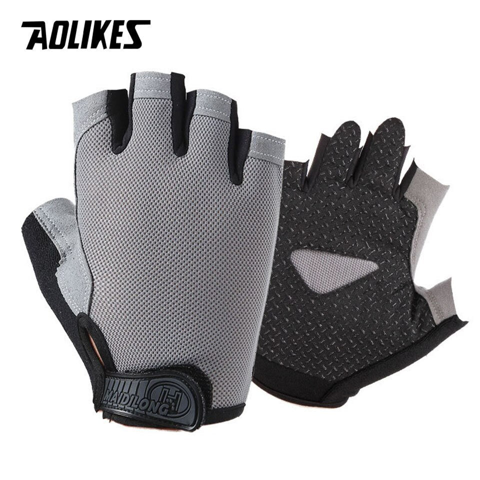 AOLIKES Cycling Gloves MTB Road Riding Gloves Anti-slip Camping Hiking Gloves Gym Fitness Sports Bike Bicycle Glove Half Finger