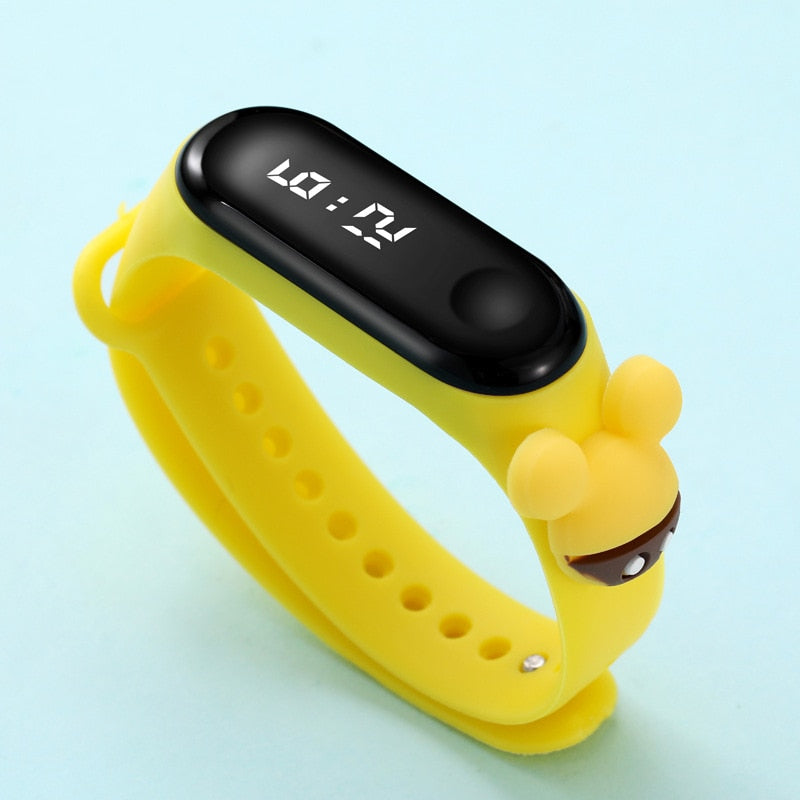 Disney Mickey Minnie LED Touch Watch Pooh Bear Bracelet Watch Student Children Sports Cartoon Electronic Watch Birthday Gifts.