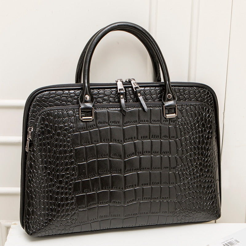 Fashion Women's Leather Briefcase For 13.3" 14.1 Inch Laptop Handbag 2022 Girls Shoulder Bags Woman Work Office Leather Handbags.