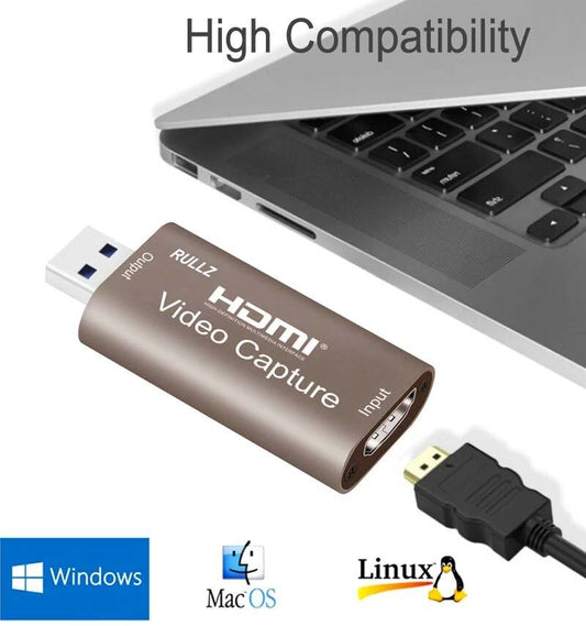 4K Video Capture Card USB 3.0 2.0 HD 1080p HDMI Video Grabber Box for PS4 DVD Camcorder Camera Recording Live Streaming Device.