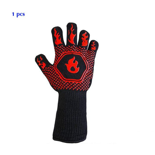 Barbecue anti-scald gloves Heat Glove Resistant BBQ Oven Gloves Kitchen Fireproof Gloves Anti-slip Gloves for Baking Cooking