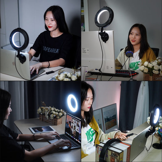 VIJIM CL05 6'' 3200k-6500k Ring Light Led Video Light Video Conference Light with Suction cup Laptop Live Streaming Fill Light