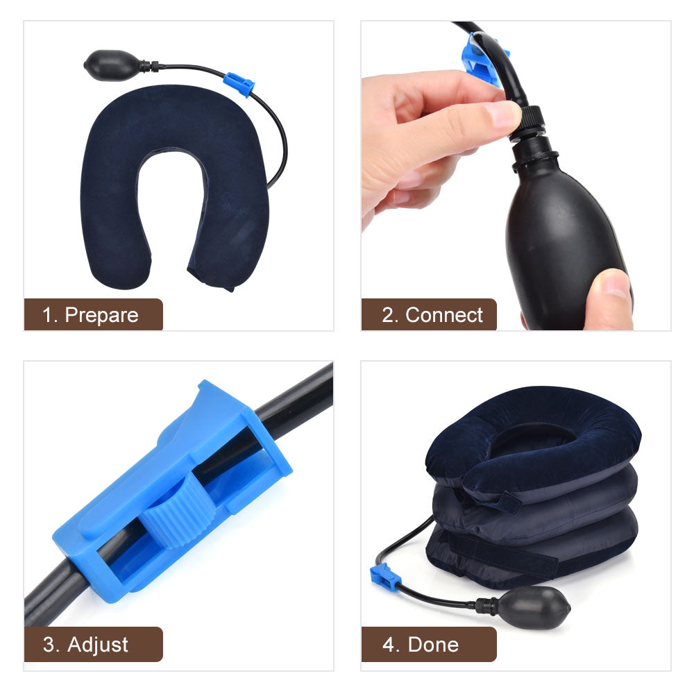 Neck Stretcher Air Cervical Traction 1 Tube House Medical Devices Orthopedic Pillow Collar Pain Relief Blue Brown Tractor.