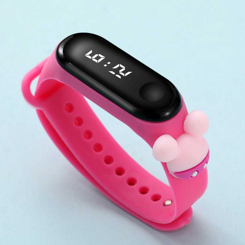 Disney Mickey Minnie LED Touch Watch Pooh Bear Bracelet Watch Student Children Sports Cartoon Electronic Watch Birthday Gifts.
