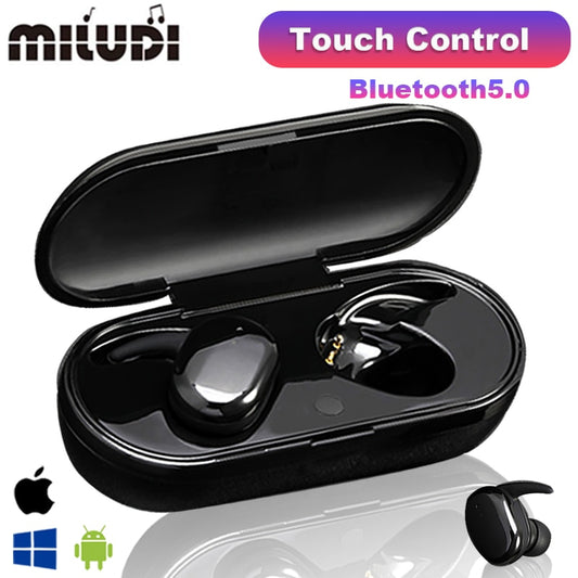 Y30 TWS Wireless Headphones Bluetooth Touch Control Sport Headset Waterproof Microphone Music Earphones Works On All Smartphones.