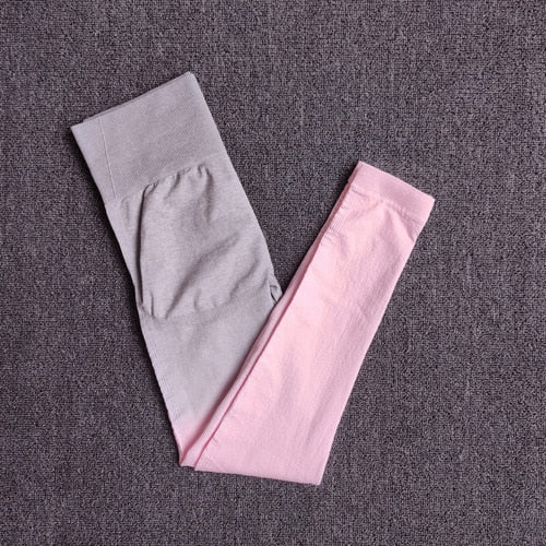 Ombre Yoga Set Sports Bra and Leggings Women Gym Set Clothes Seamless Workout Fitness Sportswear Fitness Sports Suit Sportswear