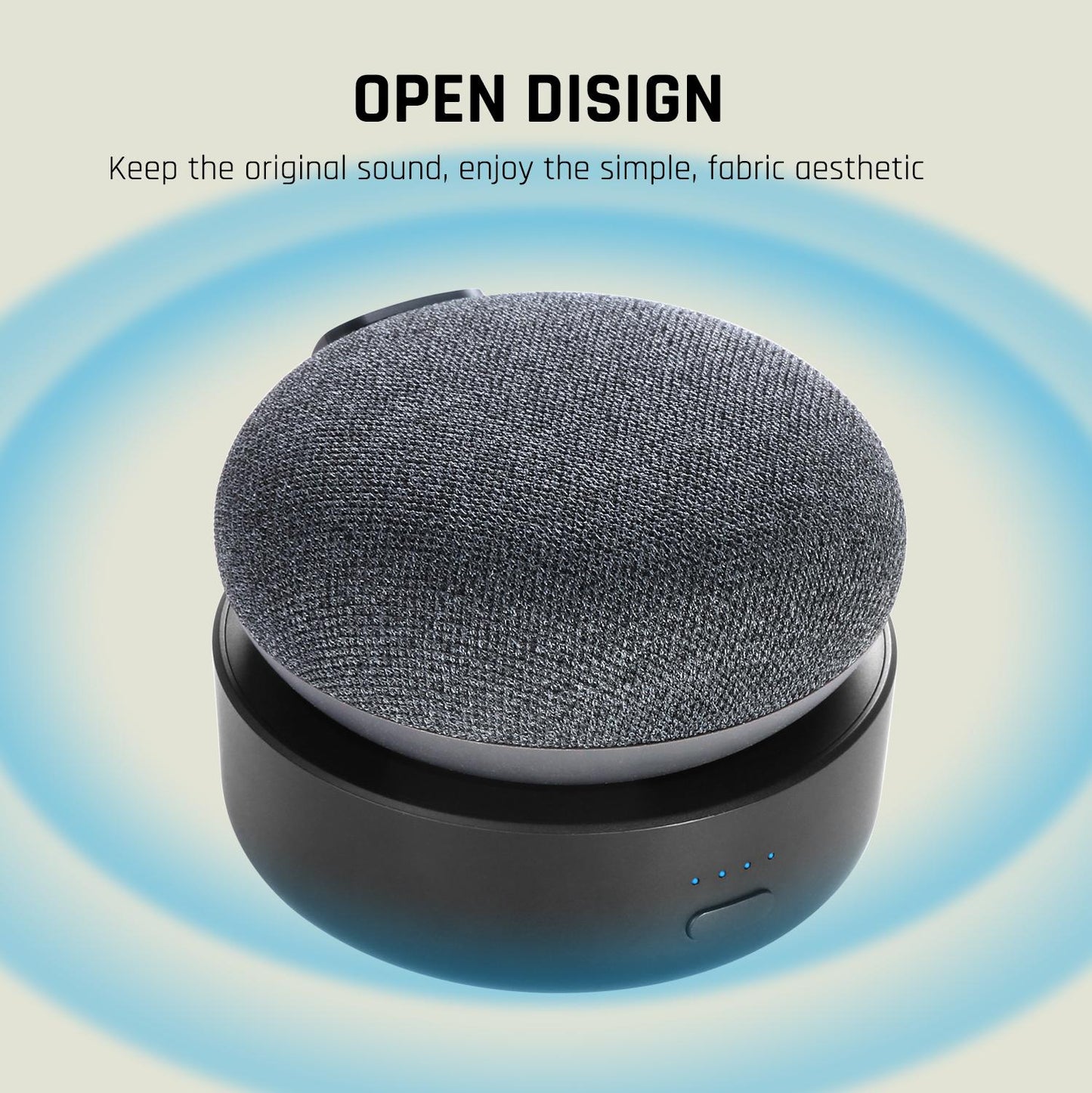 GGMM N2 10000mAh Battery Base For Google Nest Mini 2 Rechargeable Battery Case 20Hours Play Google Smart Speaker Docking Station