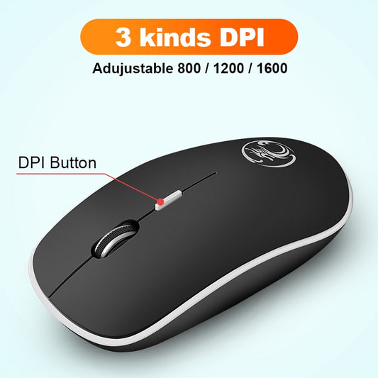 iMice Wireless Mouse Silent Computer Mouse 1600 DPI Ergonomic Mause Noiseless Sound USB PC Mice Mute Wireless Mice for Laptop.