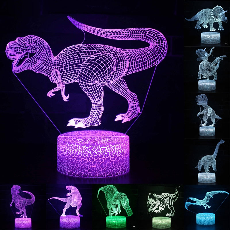 3D LED Night Light Lamp Dinosaur Series 16Color 3D Night light Remote Control Table Lamps Toys Gift For kid Home Decoration D23.