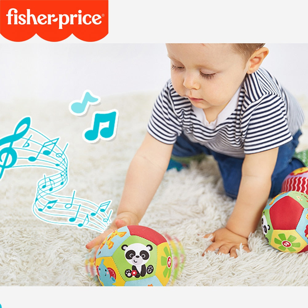 Fisher Price Animal Knowledge Baby Cognitive Ball Toys Learning & Education Bell Ringing Hand Grab Cloth Ball For Children Grow