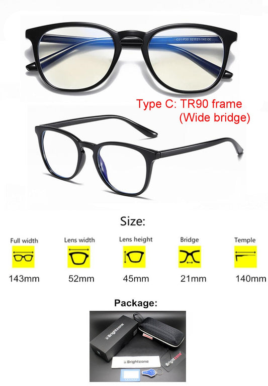 Anti Blue Light Blocking Filter Reduces Digital Eye Strain Clear Regular Computer Gaming SleepingBetter Glasses Improve Comfort