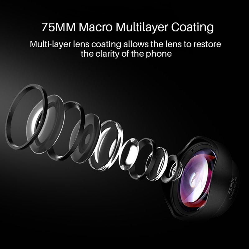 ULANZI 10X Macro Phone Camera Lens Universal Lens for iPhone 12 Pro Max/11/XS Max/XR/XS Max All Android smartphone Phone Lens.