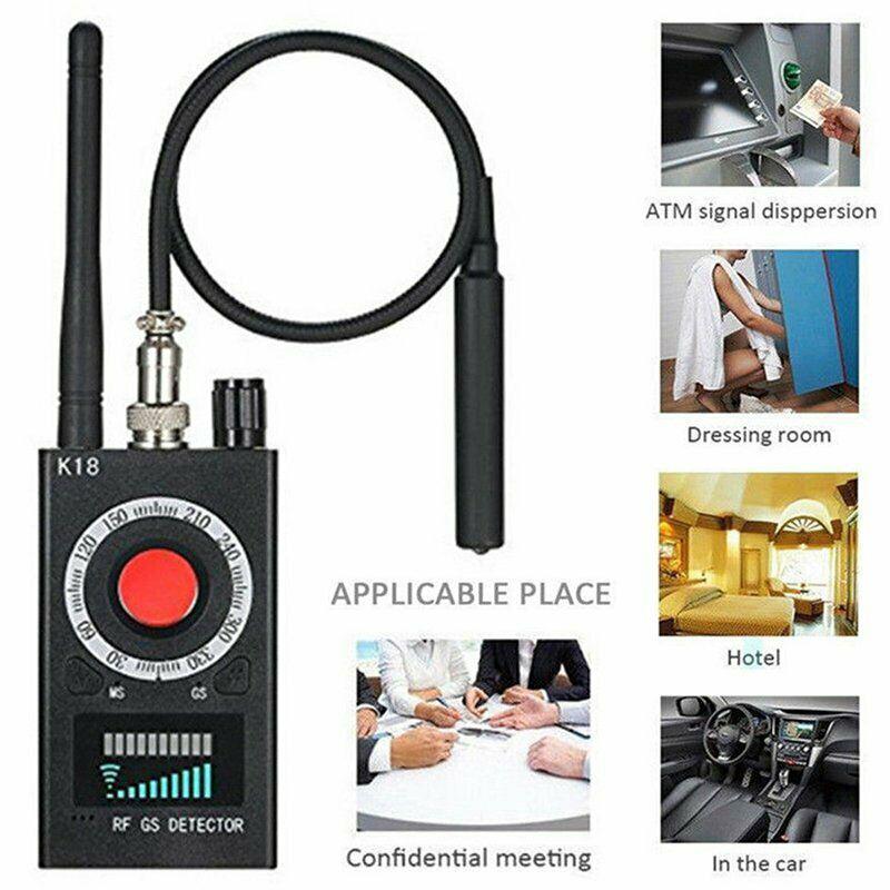K18 Detector Multi-function Anti Mini Bug Audio SPY-Camera GSM Finder GPS Signal Lens RF Locator Tracker Detect Wireless Camera.