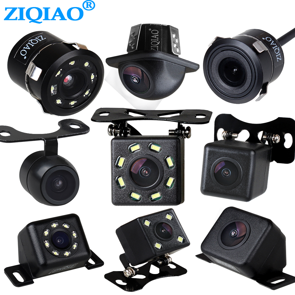 ZIQIAO Car Rear View Camera Universal Waterproof Night Vision HD Reversing Parking Backup Camera.
