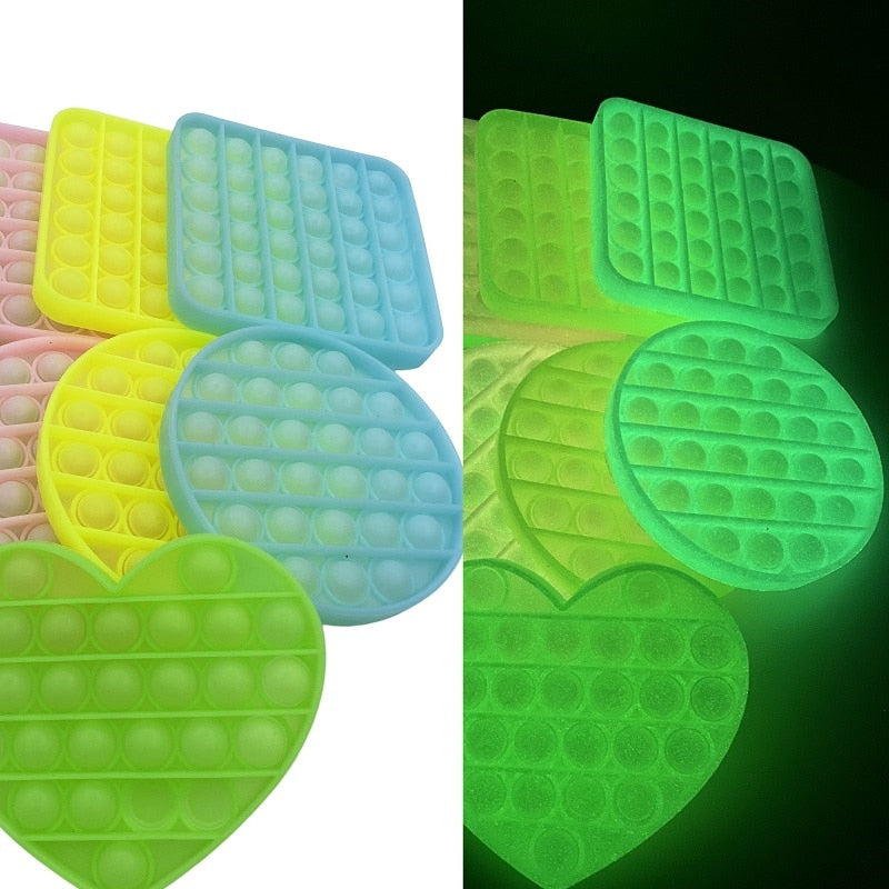 Glow Fluorescence Push Bubble Fidget Toys Adult Stress Relief Toy Antistress Soft Squishy Gift Anti Stress Box simple dimple toy.