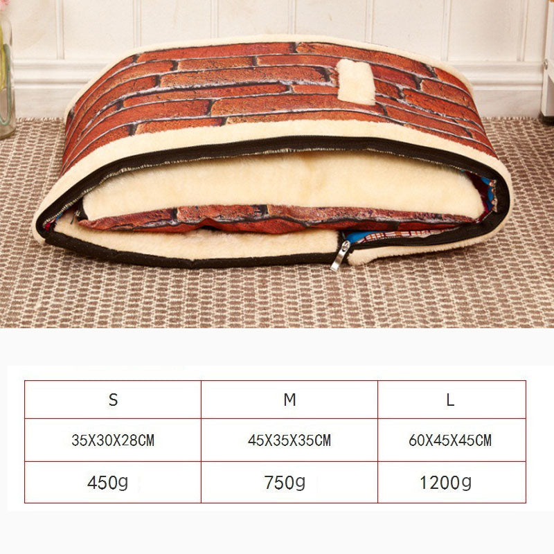Removable Washable Pet Dog House Cat House Mat Cat Litter Cute Cat House Small Medium Sized Pet Dog Gave Dog Bed Lazy Animal Bed