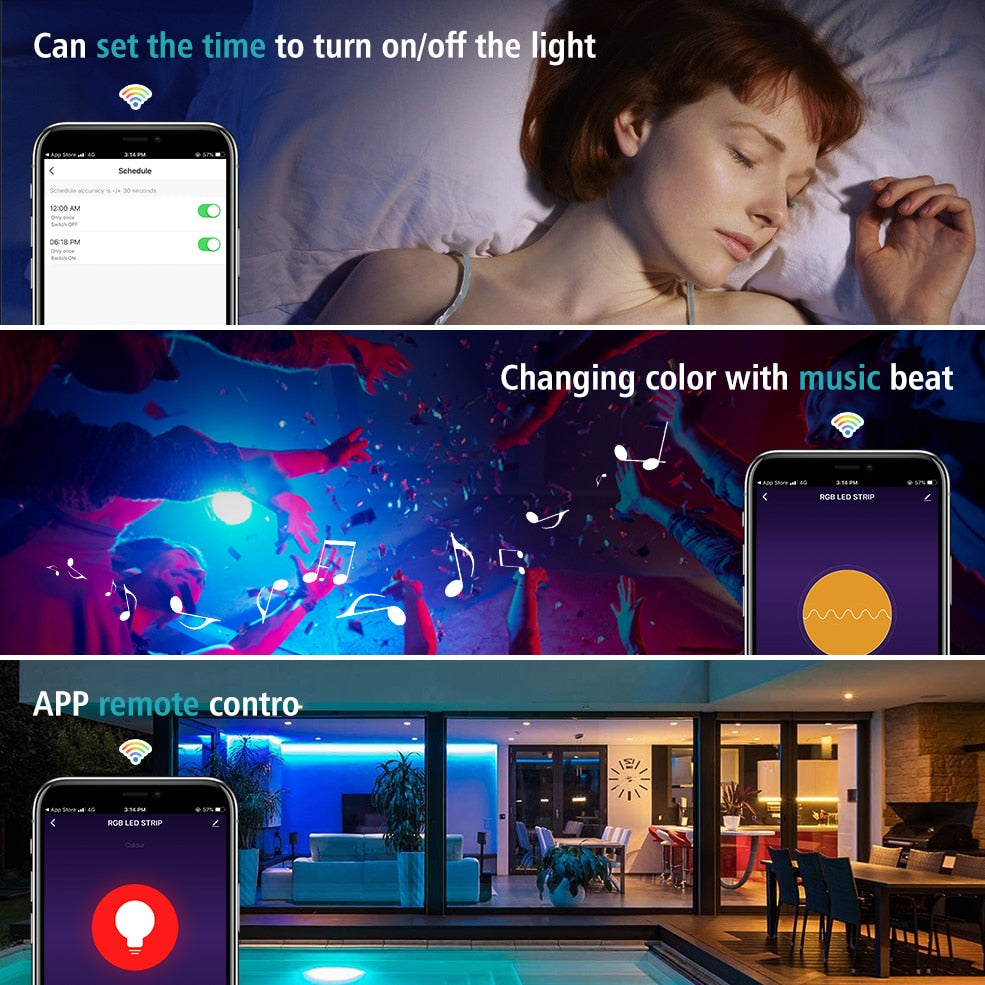 Tuya Smart Life LED Strip Light Contoller Wifi Remote Control USB 5V DC12V-24V RGB Led Controller Work With Alexa Echo Google.