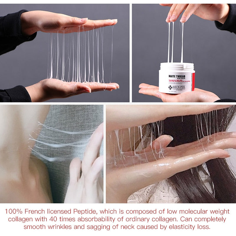 REAL Korea hydrolyzed collagen peptides for face Peptide Thread Neck Cream anti wrinkle anti aging whitening skin 5% adenosine