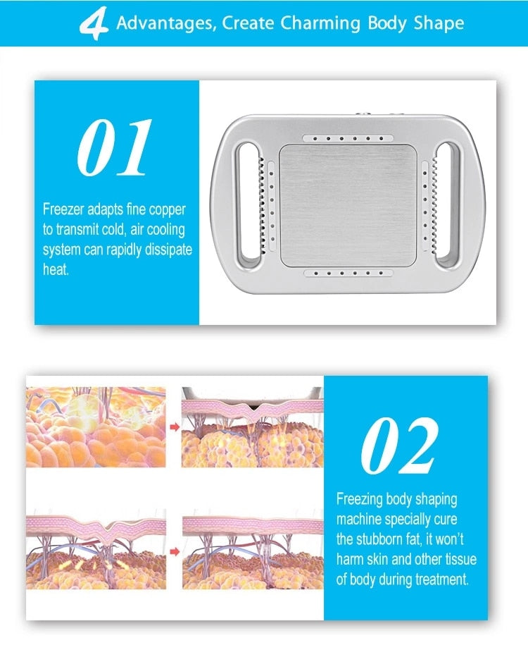 High Quality Fat Freezing Machine Body Slimming Weight Loss Liipo Anti Free Cellulite Dissolve Fat Cold Therapy Massager.