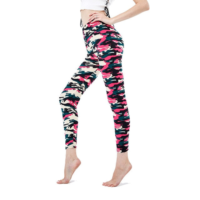 2022 Camouflage Printing Elasticity Leggings Fitness Pant Legins Casual Legging For Women
