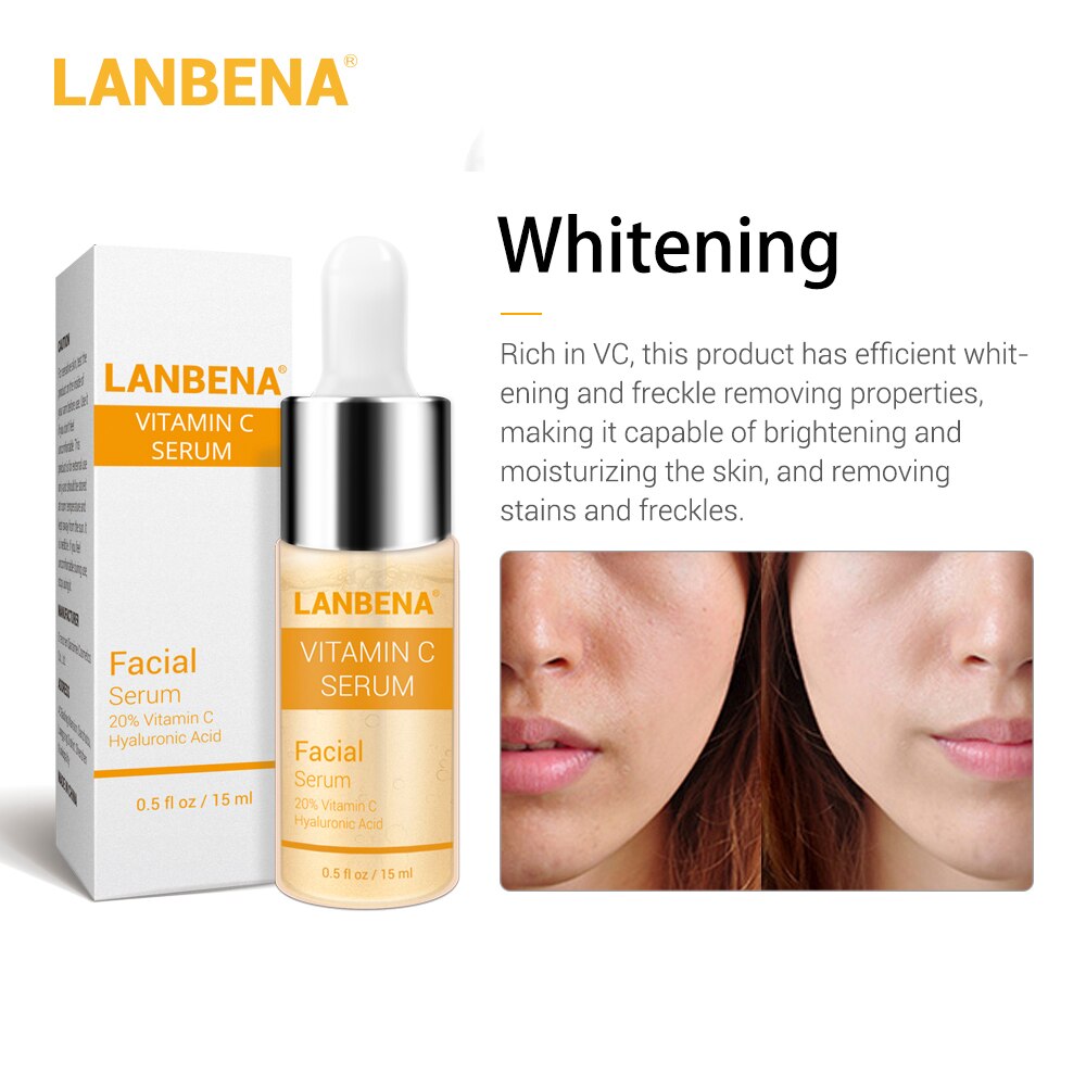 LANBENA 4PCS Hyaluronic Acid Serum+ Vitamin C Serum+ 24K Gold Serum+Pore Treatment Serum Face Serum
