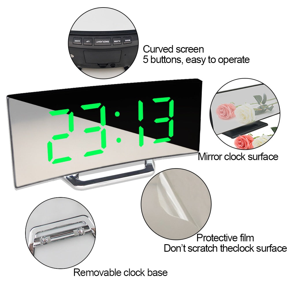 Digital Alarm Clock Alarm Clocks for Kids Bedroom Temperature Snooze Function Desk Table Clock LED Clock Electronic Watch Table.