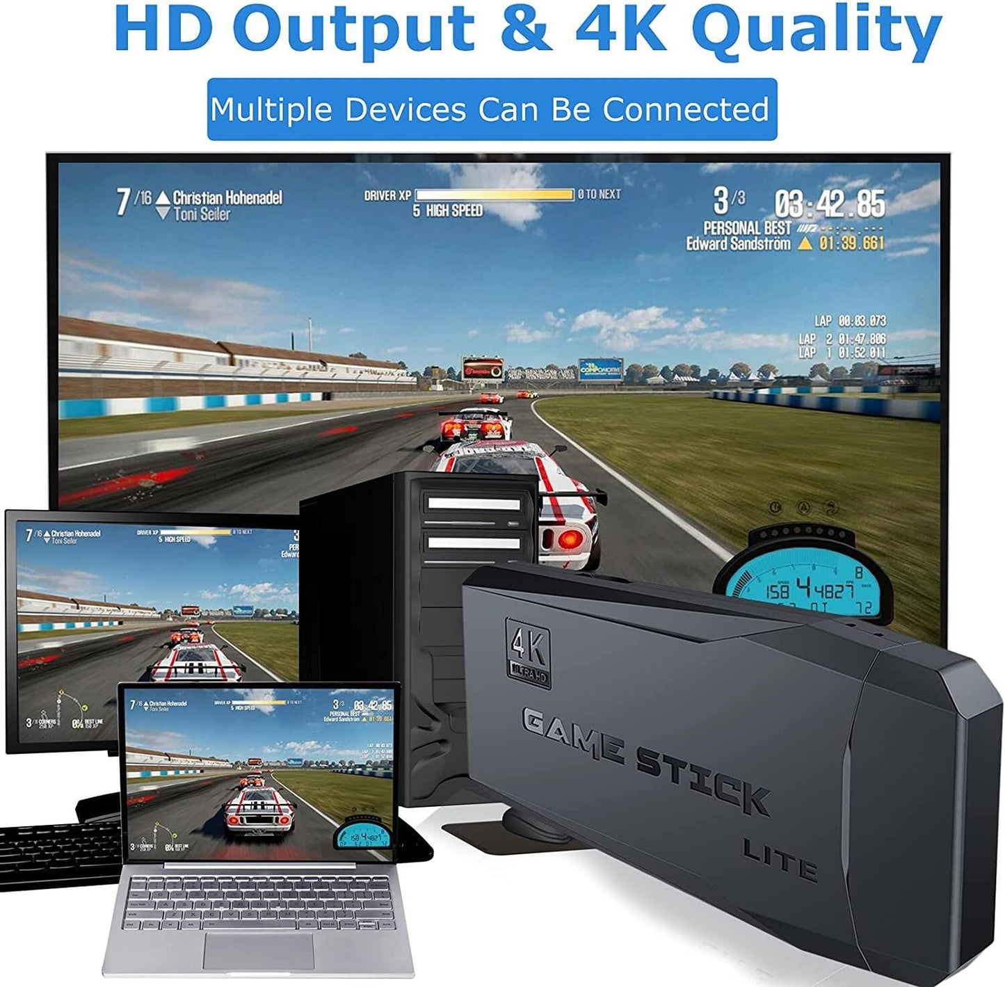 DATA FROG 4K HD Video Game Console 2.4G Double Wireless Controller For PS1/FC/GBA Retro TV Dendy Game Console 10000 Games Stick.