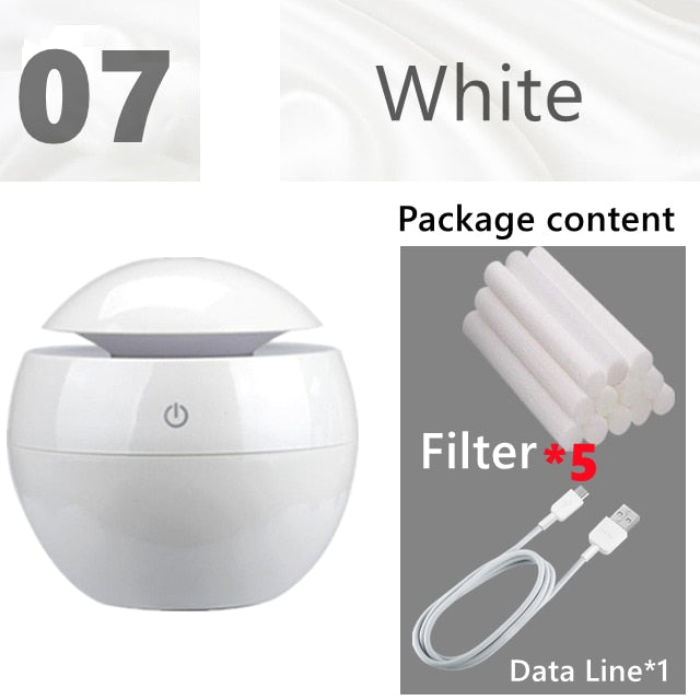 Mini Air Humidifier Ultrasonic USB Aroma Diffuser Wood Grain LED Night Light Electric Essential Oil Diffuser Aromatherapy Home.
