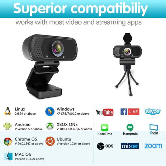 Webcam 1080P Full HD PC Camera Web adadasdad with Microphone for PC Computer and Laptop