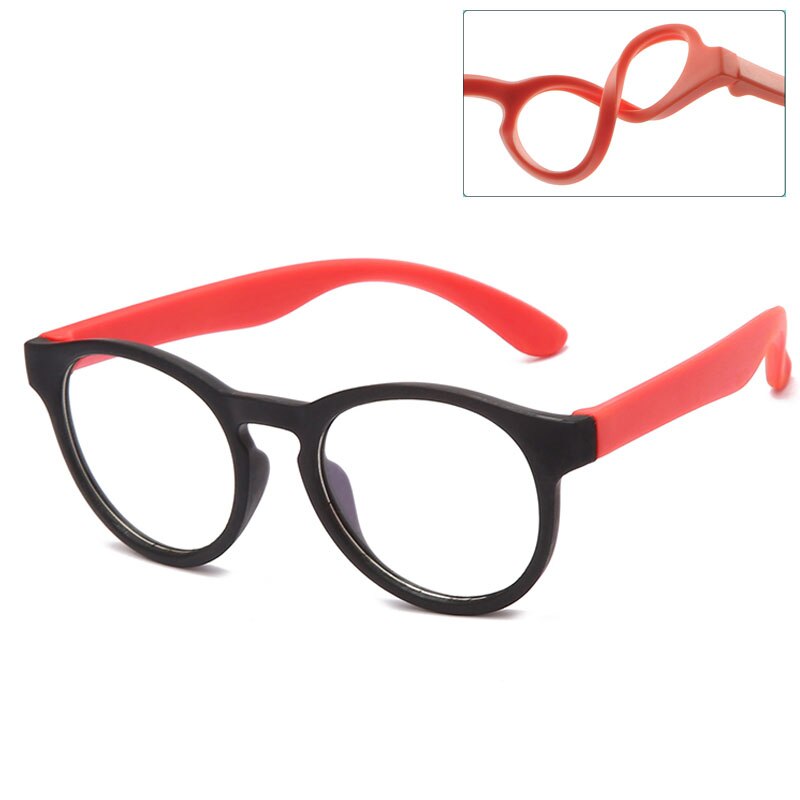 New Anti Blue Light Kids Glasses Round Silicone Children Eyewear Boy Girls Optical Frame Computer Transparent Eyeglasses UV400