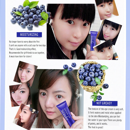 Bioaqua Blueberry Hyaluronic Acid Liquid &amp; Eye Cream Anti-Puffiness Dark Circle Anti-Wrinkles Collagen Essence Whitening Skin