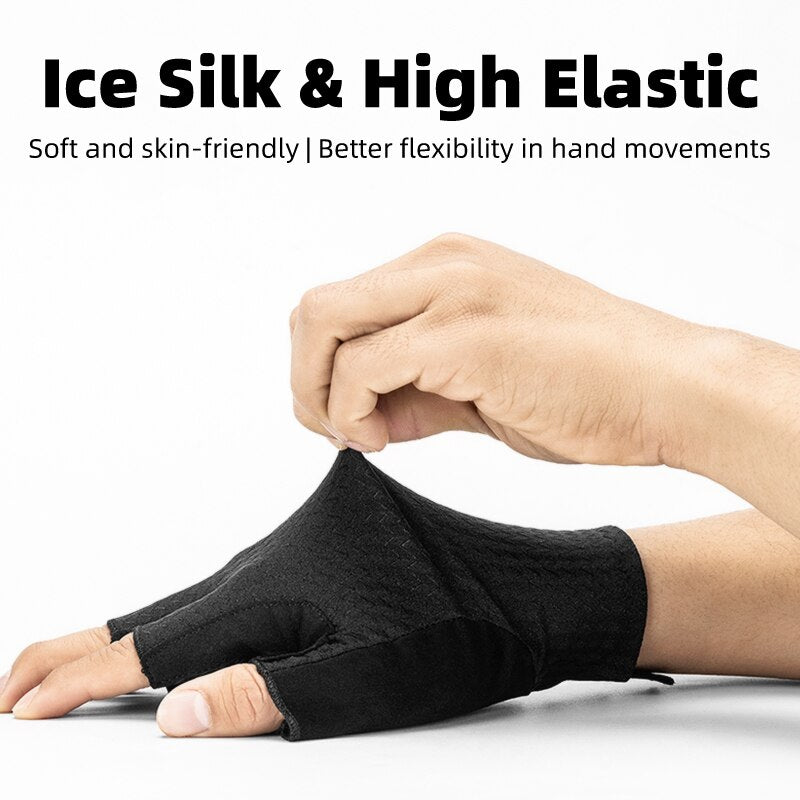 ROCKBROS Autumn Spring Road Bike Gloves Cycling Gloves SBR Pad Half Finger Bicycle Goves Men Women Breathable Shockproof Gloves.