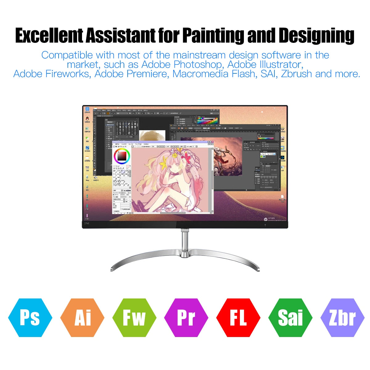 10x6" Professional Graphics Drawing Tablet 12 Express Keys 8192 Levels Battery-Free Stylus/8pcs Nibs/Pen Clip Support PC/Laptop