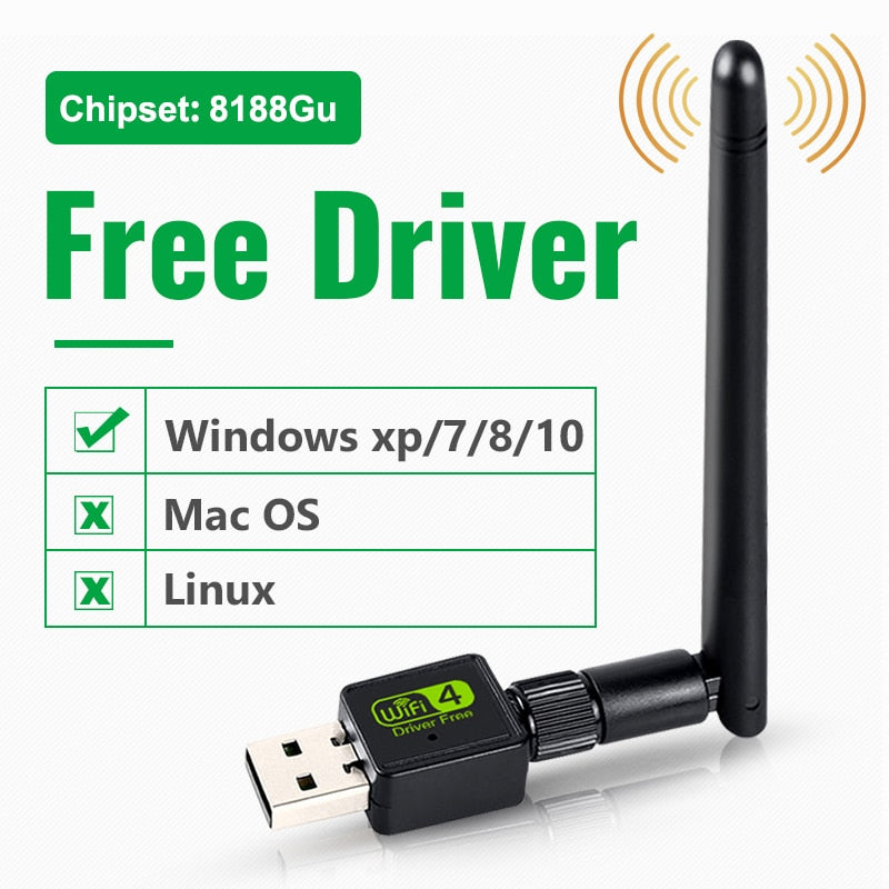USB Wifi Adapter Antenna Wifi USB Wi fi Adapter Card Wi-fi Adapter Ethernet Wifi Dongle MT7601 Free Driver For PC Desktop laptop.
