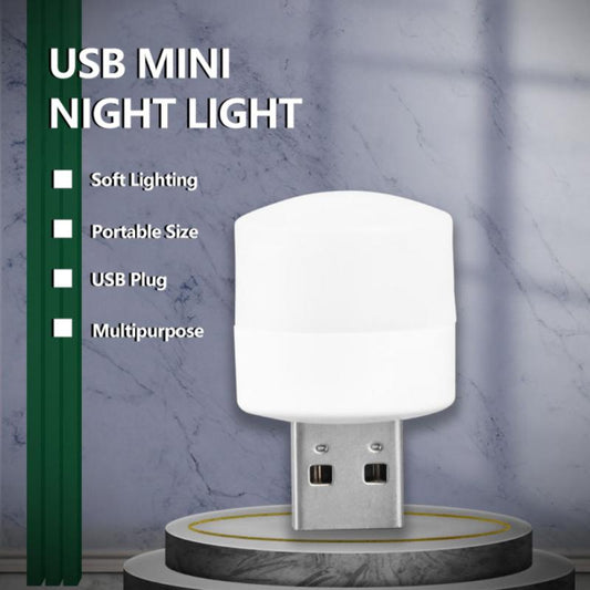 USB Plug Lamp Computer Mobile Power Charging USB Small Book Lamps LED Eye Protection Reading Light Small Round Light Night Light.