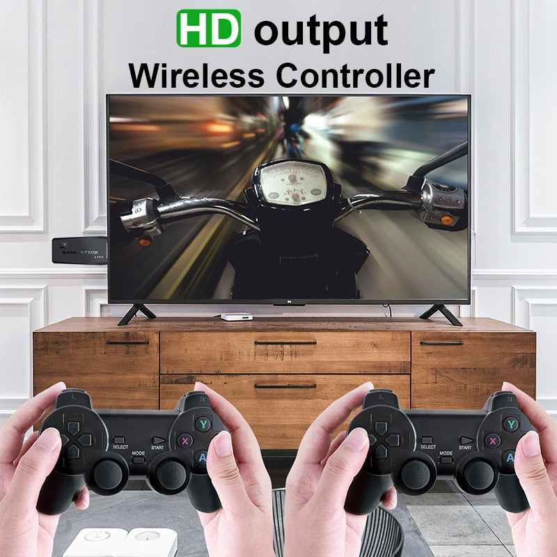 DATA FROG 4K HD Video Game Console 2.4G Double Wireless Controller For PS1/FC/GBA Retro TV Dendy Game Console 10000 Games Stick.