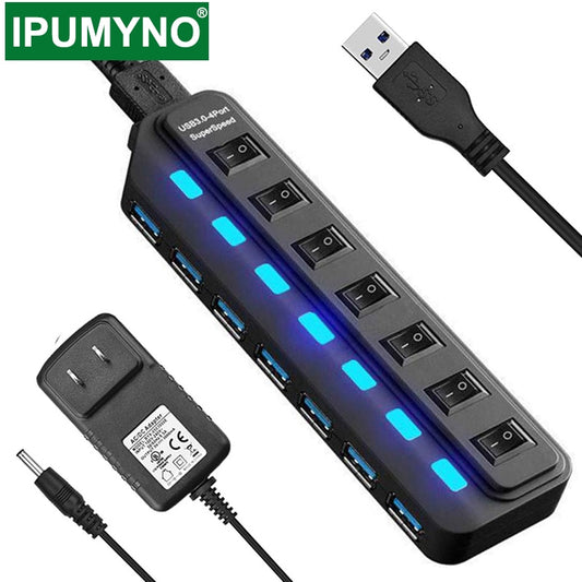 USB 3.0 HUB Multi 4 7 Port Usb Splitter With Power Adapter For Macbook Air Pro Xiaomi Pc Computer Laptop Accessories USB 3 Hab.