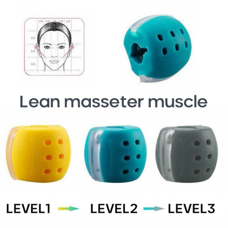 30-50Lbs New Food Grade Silicone Jawline Fitness Ball Face Jaw Trainer Facial Bite Muscle Chew Device Neck Mandibular Exerciser.
