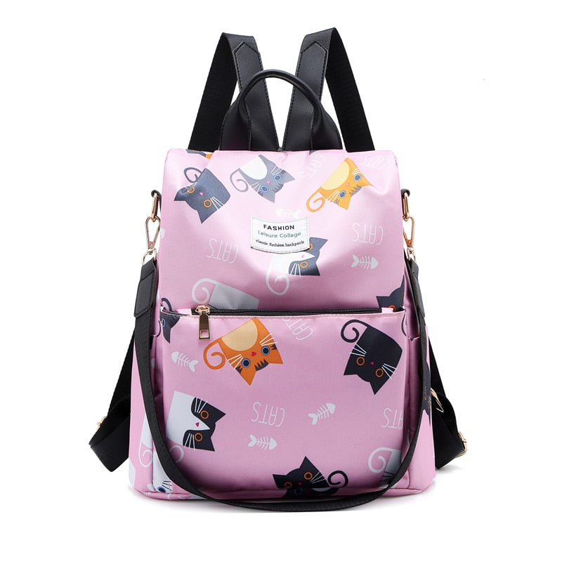 Fashion Anti-theft Backpack Women Oxford Shoulder Bag Large Capacity Female Travel Backpack Light School Bag for Teenage Girls