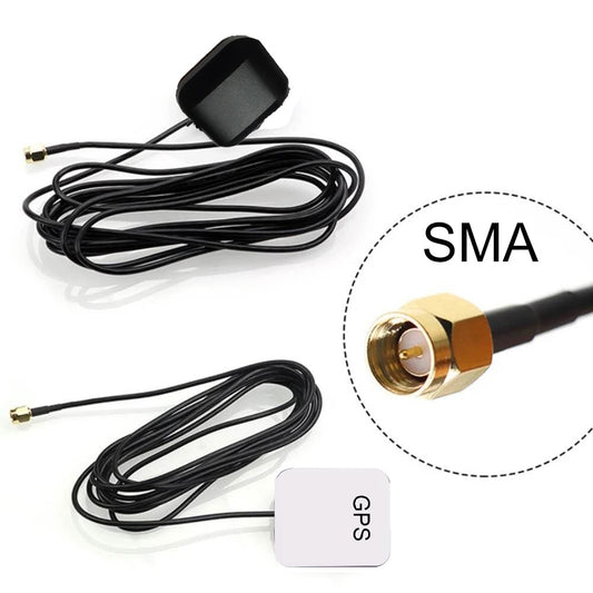 Hoxiao Car GPS Antenna SMA Connector 3M Cable GPS Receiver Auto Aerial Adapter For Car Navigation Night Vision Camera Player.