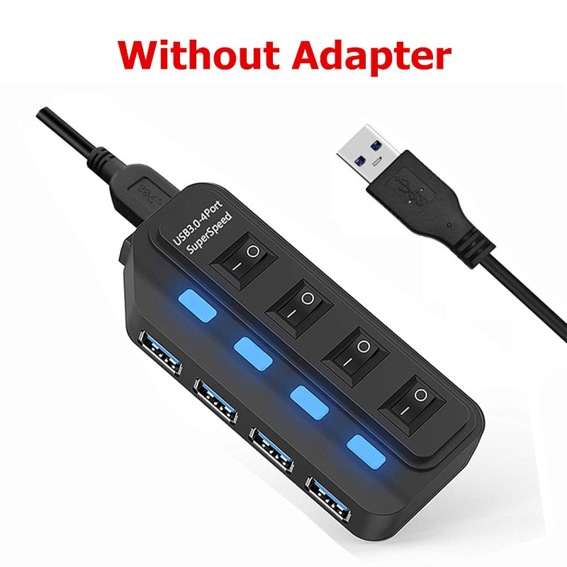 USB 3.0 HUB Multi 4 7 Port Usb Splitter With Power Adapter For Macbook Air Pro Xiaomi Pc Computer Laptop Accessories USB 3 Hab.