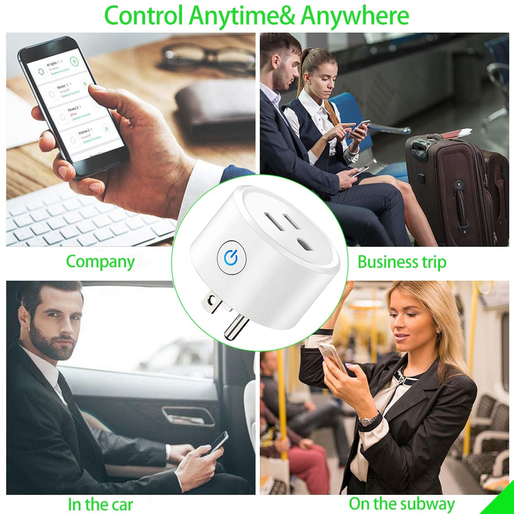 Smart Plug WiFi Mini Socket Smart Outlet, Work with Alexa and Google Home, No Hub Required, Remote Control your Devices.
